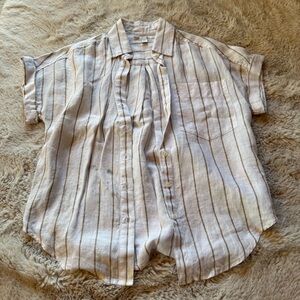 Banana Republic striped short sleeve button down top size XXS